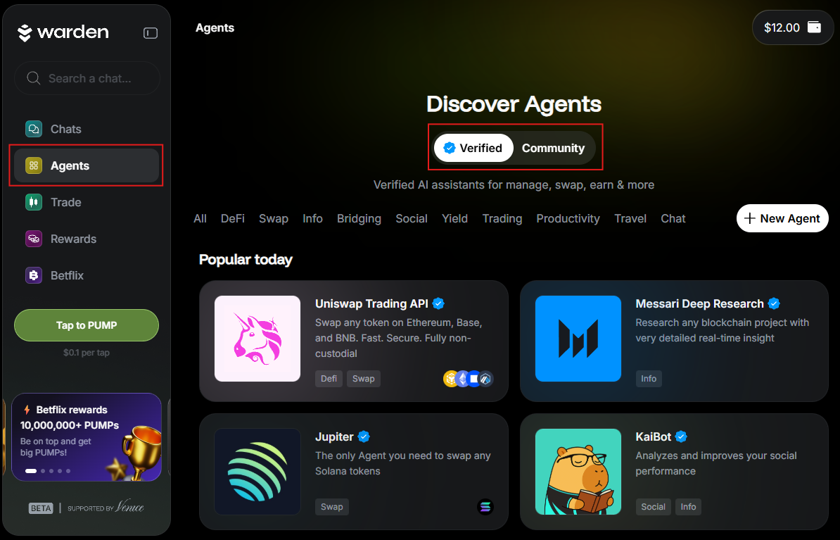 The Agent Hub in Warden